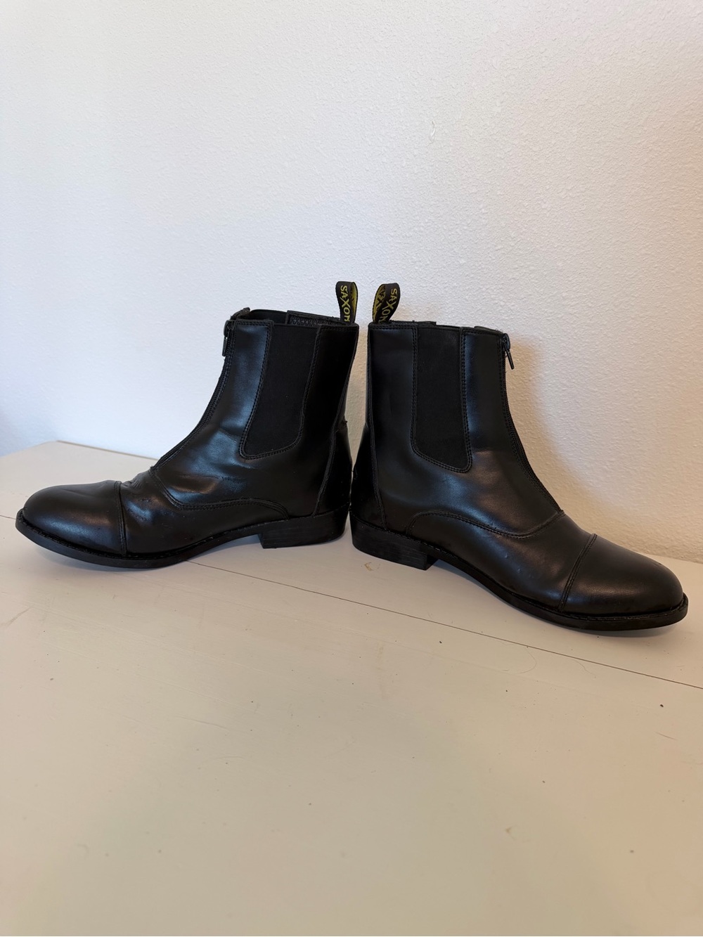 Saxon Womens 10 Black Equestrian Paddock Riding Boots